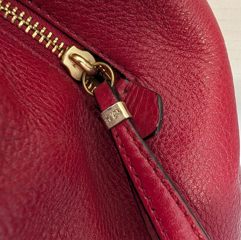 Coach Bag Madison Phoebe Cranberry Red Leather Shoulder Hobo H24621 From 2013